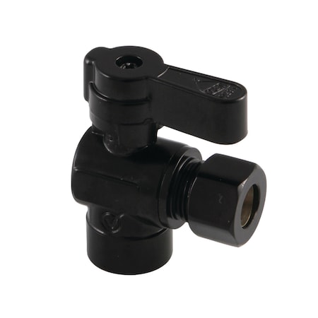 Kingston Brass KF4320MB 1/2" Sweat x 3/8" OD Comp Angle Stop Valve, Matte Black KF4320MB